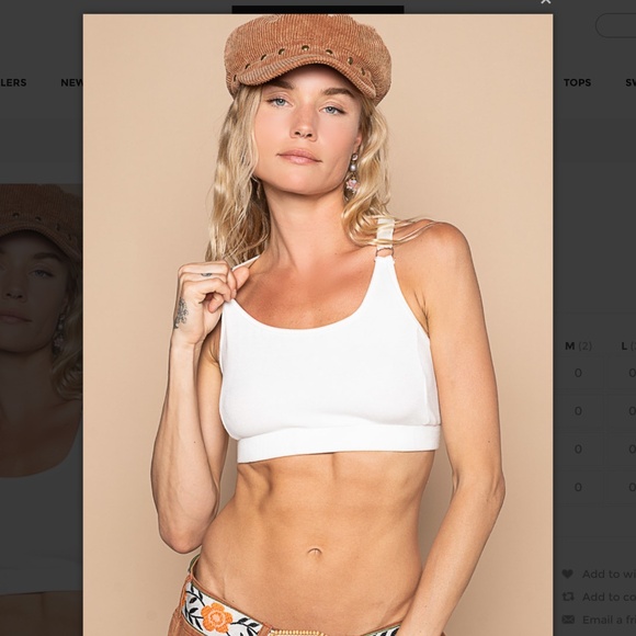 POL “ Tina 2 “ POL Ribbed Tank Top Bralette 56 - Picture 1 of 5